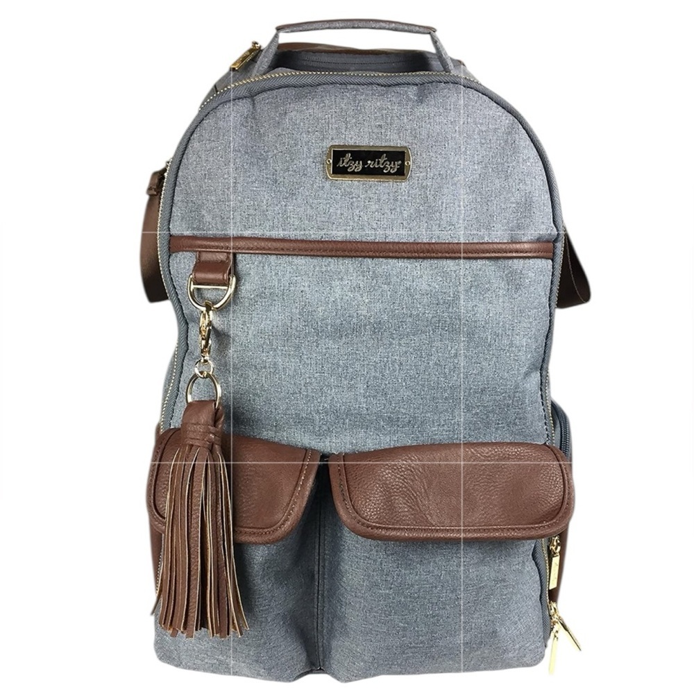ITZY RITZY Heather Grey Boss Backpack Diaper Bag